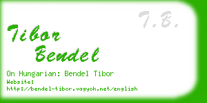 tibor bendel business card